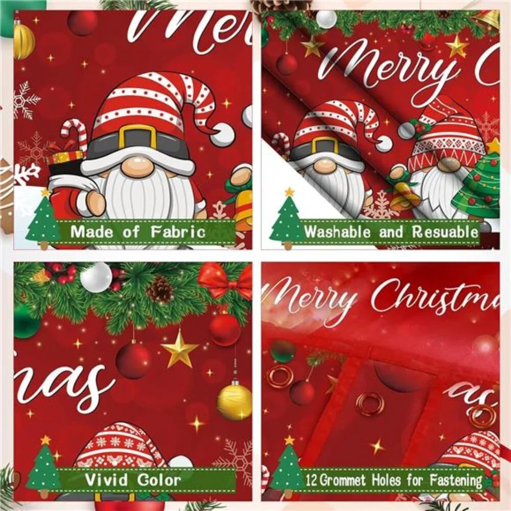 7 x 16 ft Christmas Garage Door Cover, 2025 Holiday Decorations for Double